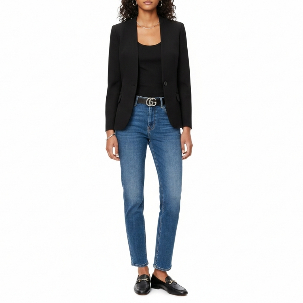 Zara Basic Collection Collarless Single-Button Bl… - image 2